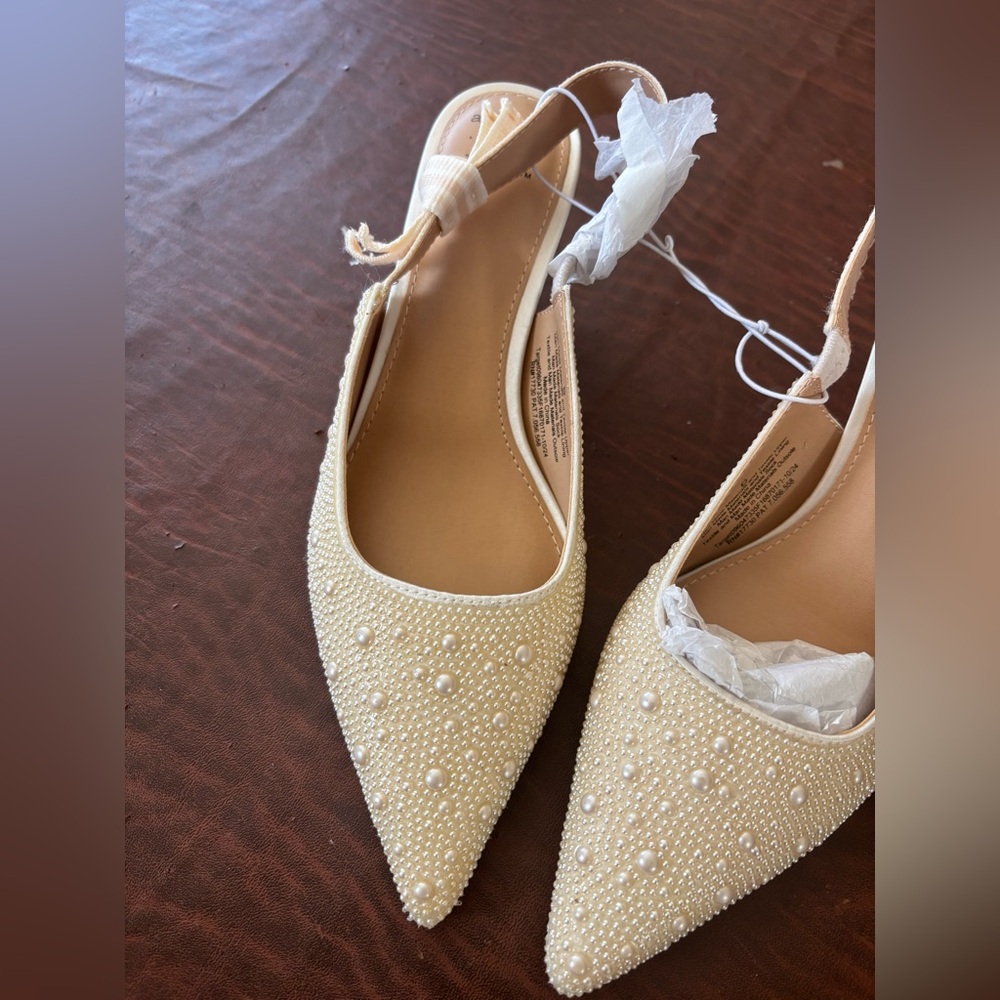 A New Day Ivory Pearl Slingback Heels - Picture 8 of 10